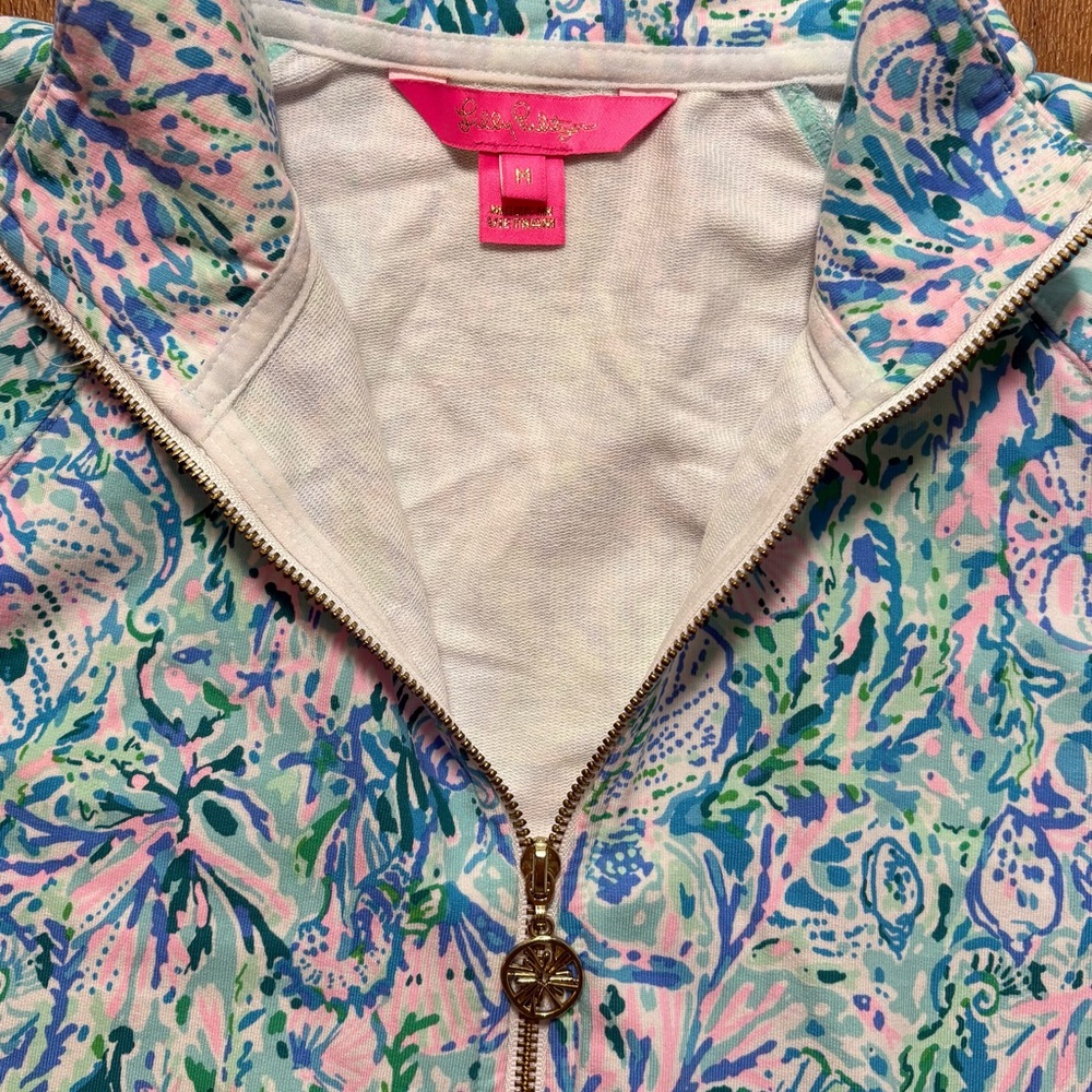 Lilly Pulitzer Skipper Popover Surf Blue Soleil It On Me Size M - Picture 4 of 16